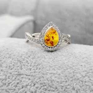 **NEW** CRISS CROSS PEAR CZ 925 SILVER RING BLANK